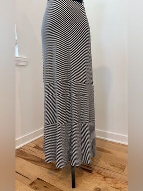 Chico’s Black & White Striped Maxi Skirt